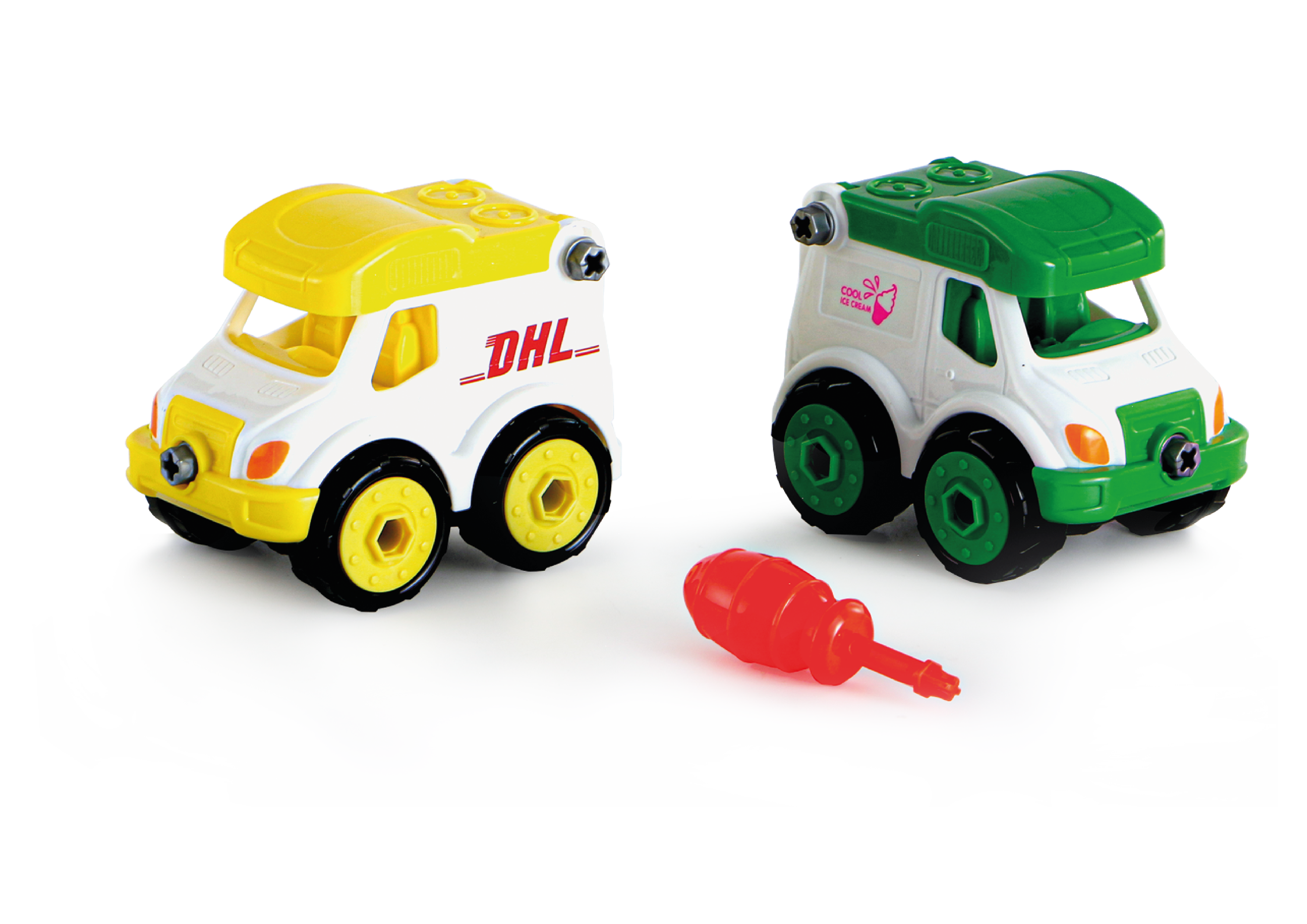 HỘP 2 XE CỨU THƯƠNG, CẢNH SÁT, BƯU CHÍNH TỰ LẮP RÁP